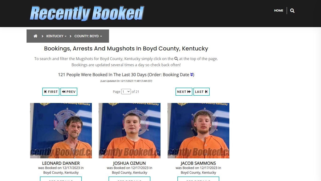 Recent bookings, Arrests, Mugshots in Boyd County, Kentucky